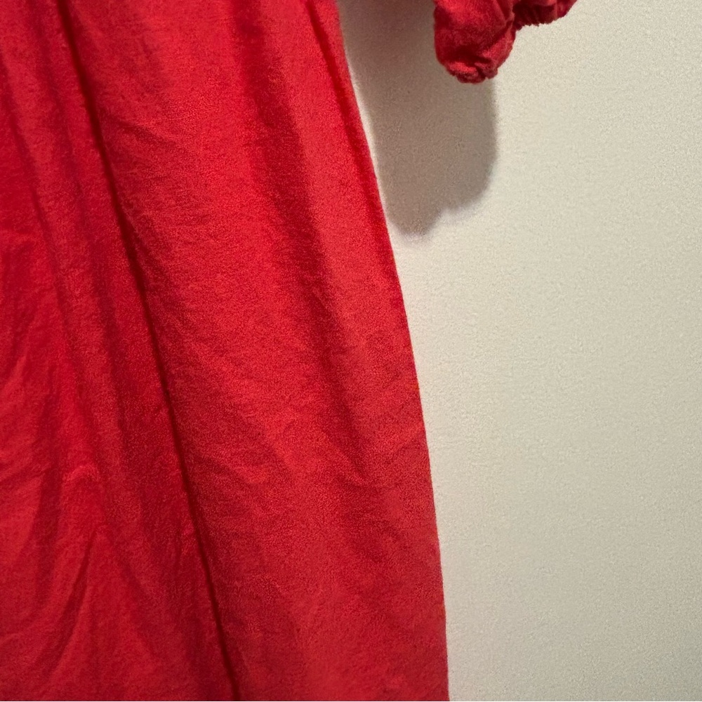 Isabel Maternity by Ingrid & Isabel Coral Puff-Sleeve Smocked Maternity Dress - Picture 5 of 7